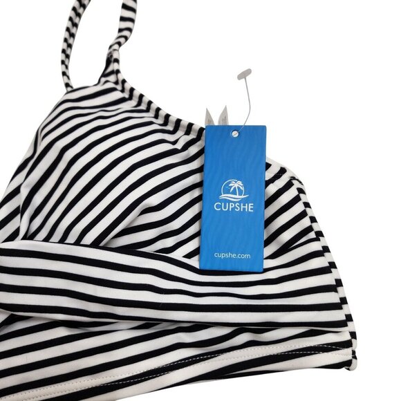 Cupshe Womens Striped Bikini Set Swimsuit Size L Swimwear - Picture 5 of 6